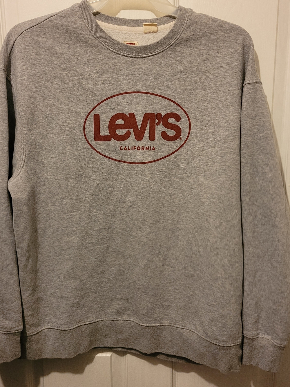 Levi's Gray Crewneck Sweatshirt with Red Logo